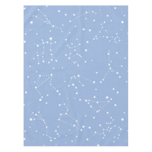 Astrology Pastel Blue White Stars Constellation  Tablecloth