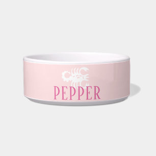 Astrology Pink Pet Bowl