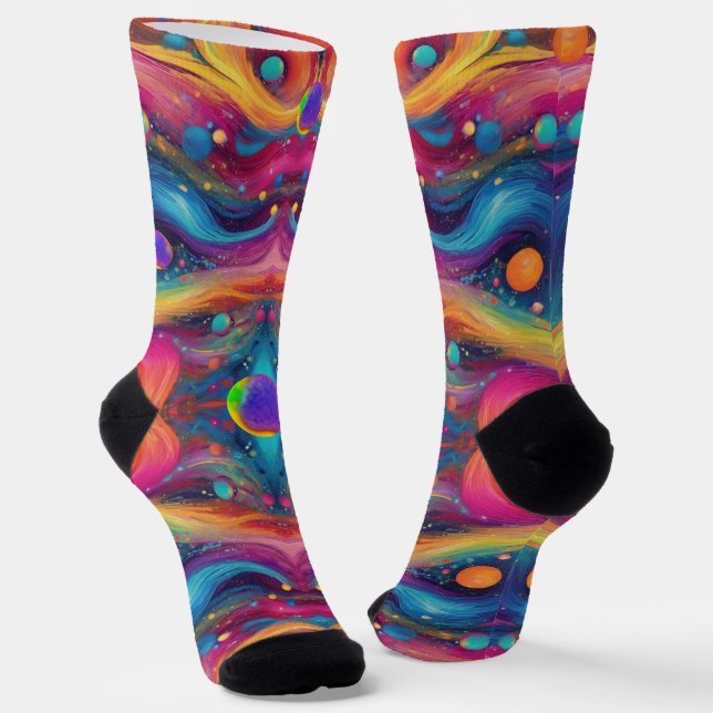 Astrology planet space galaxy universe  socks (Angled)