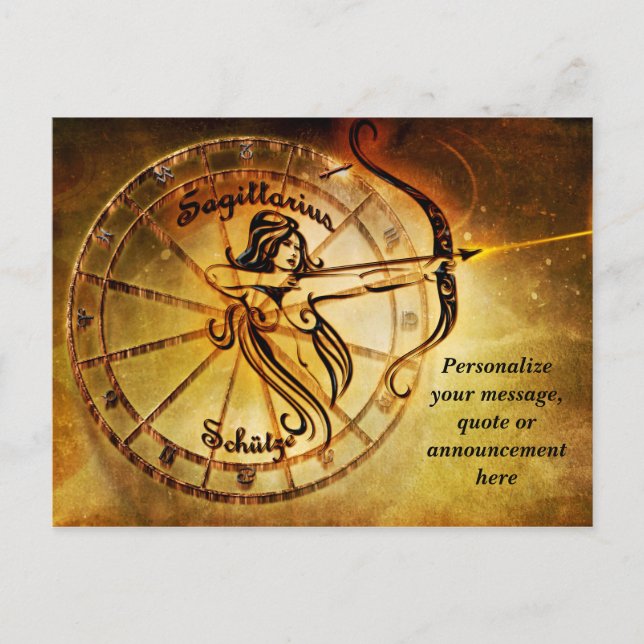 Astrology Sagittarius Horoscope Personal Message Announcement Postcard (Front)