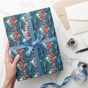 Astrology Scorpio Birth Month Flower Crystals Wrapping Paper