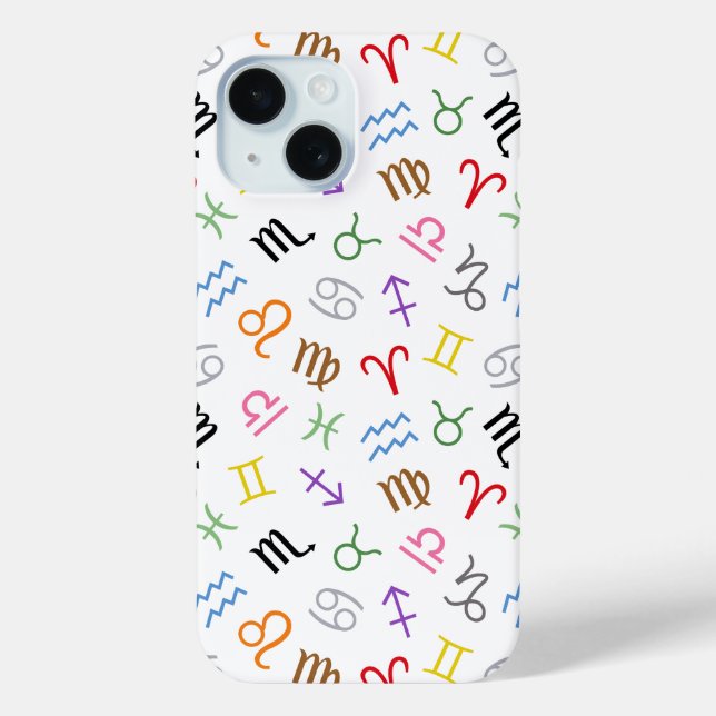 Astrology Sign Symbols Pattern Colour+White Case-Mate iPhone Case (Back)