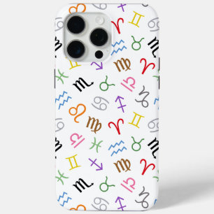 Astrology Sign Symbols Pattern Colour+White iPhone 15 Pro Max Case