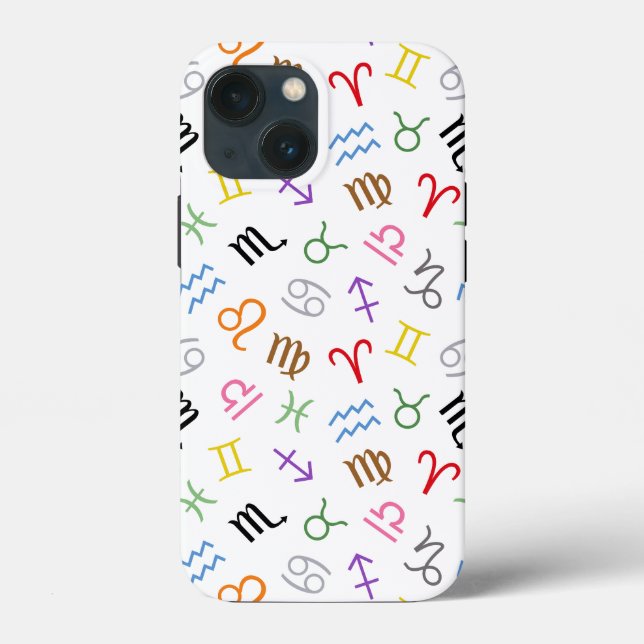Astrology Sign Symbols Pattern Colour+White Case-Mate iPhone Case (Back)
