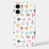 Astrology Sign Symbols Pattern Colour+White