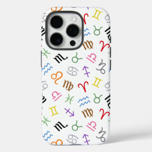 Astrology Sign Symbols Pattern Colour+White iPhone 16 Pro Case