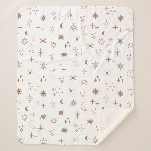 Astrology Star Pattern Sherpa Blanket (Front)