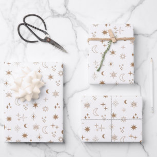 Astrology Star Pattern Wrapping Paper Sheet