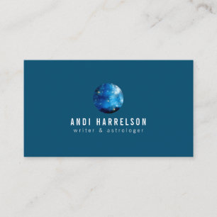 Astrology, Stars, Planet Blue Business Card