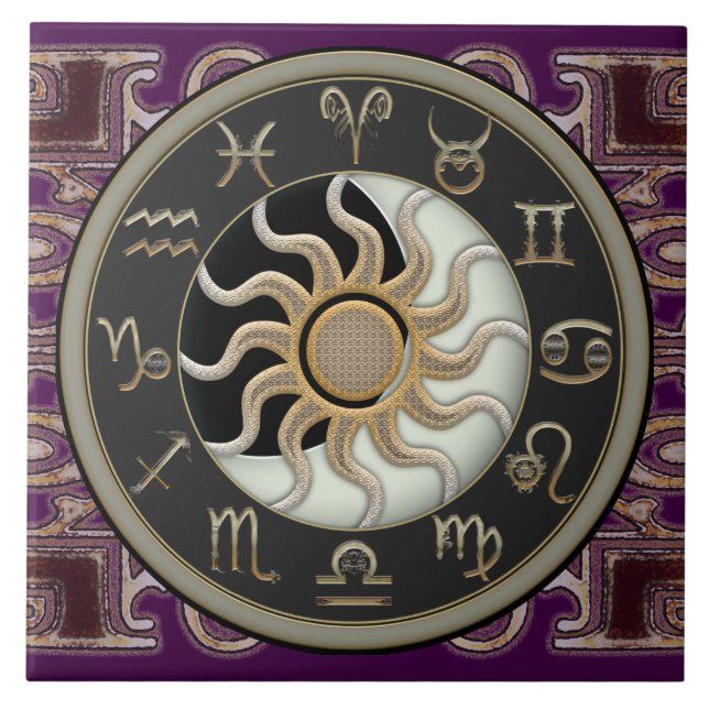 Astrology Sun and Moon Tile (Front)