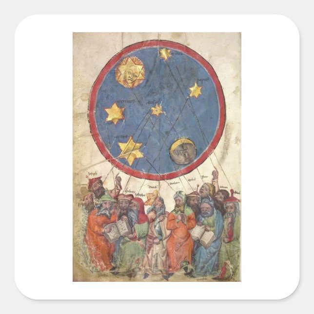 Astrology. The 7 ancient planets and Old Testament Square Sticker (Front)
