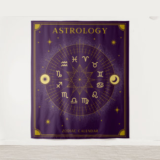 Astrology Zodiac Calendar - Purple Tapestry