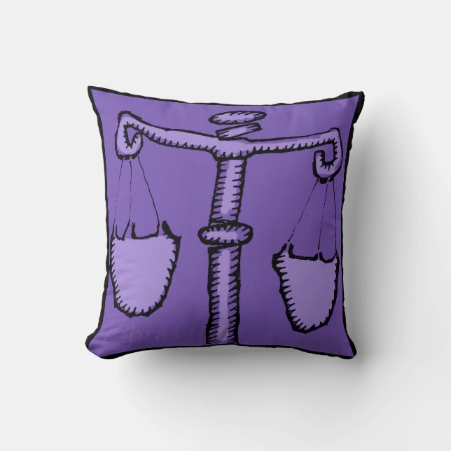 Astrology Zodiac Libra Sign Birthday Pillow (Front)