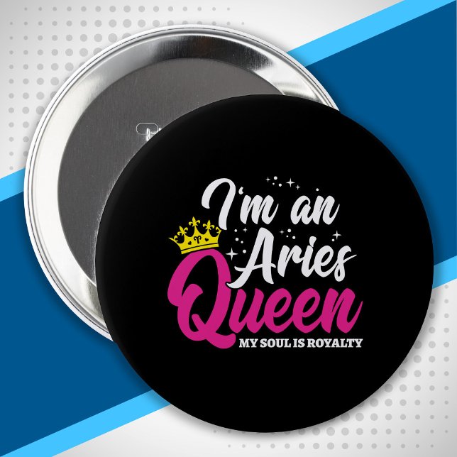 Astrology Zodiac March April Birthday Aries Queen 10 Cm Round Badge (Creator Uploaded)