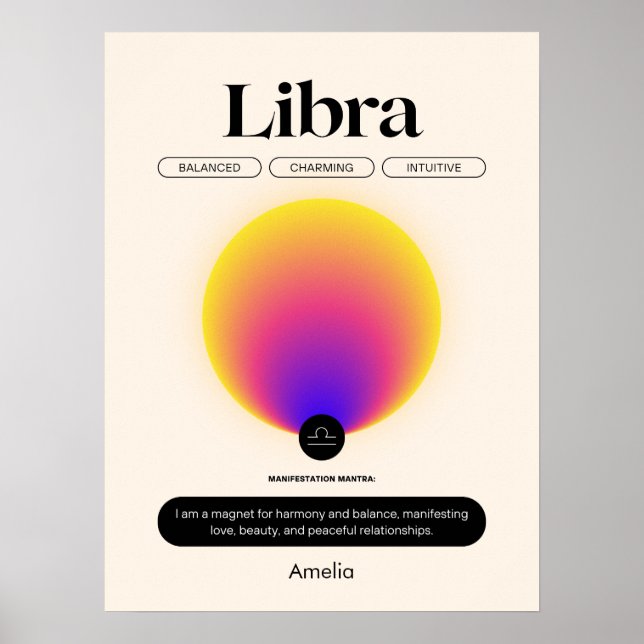 Astrology Zodiac Sign Libra Poster (Front)