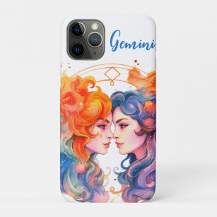 Astrology  zodiac sign of Gemini in watercolor  Case-Mate iPhone Case