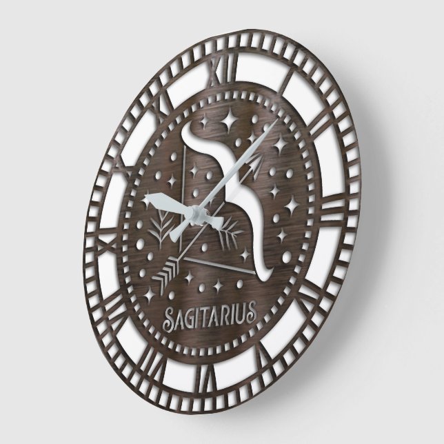 Astrology/Zodiac Sign/Sagittarius Large Clock (Angle)