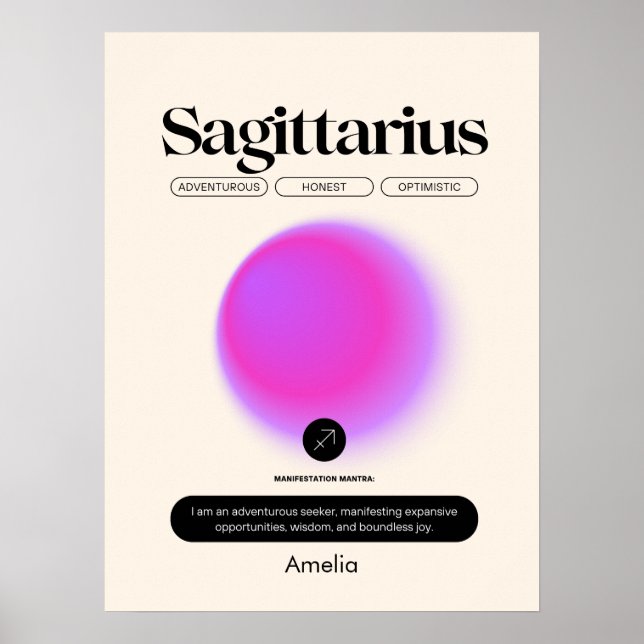 Astrology Zodiac Sign Sagittarius Poster (Front)