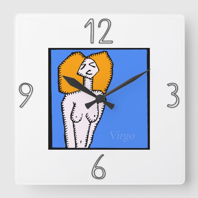 Astrology Zodiac Sign Virgo Wall Clock (Front)