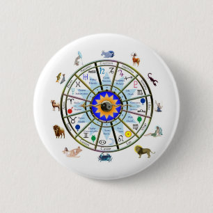 Astrology - ZODIAC- Signs 6 Cm Round Badge