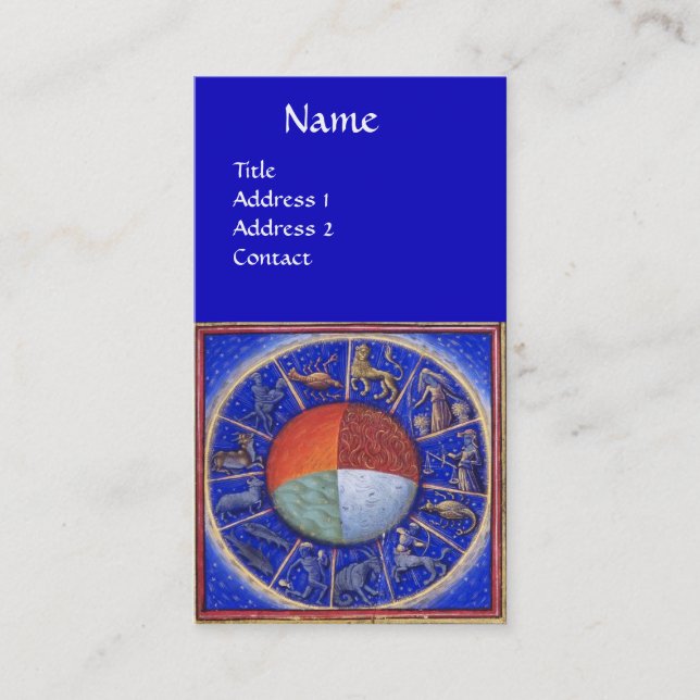 ASTROLOGY,ZODIACAL SIGNS,FOUR ELEMENTS Astrologist Business Card (Front)