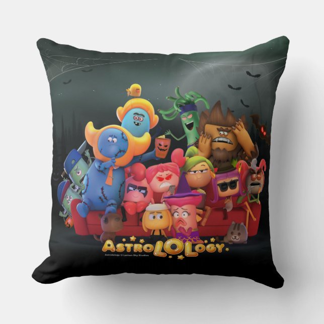 AstroLOLogy Halloween Throw Pillow (Front)