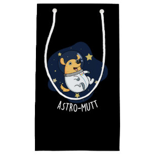 Astromutt Funny Dog Astronaut Pun Dark BG Small Gift Bag