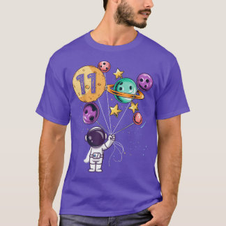 Astronaut 11th Birthday Boys Girls Space lover 11  T-Shirt