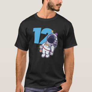 Astronaut 12 Years Old Kids 12Th Birthday Party T-Shirt