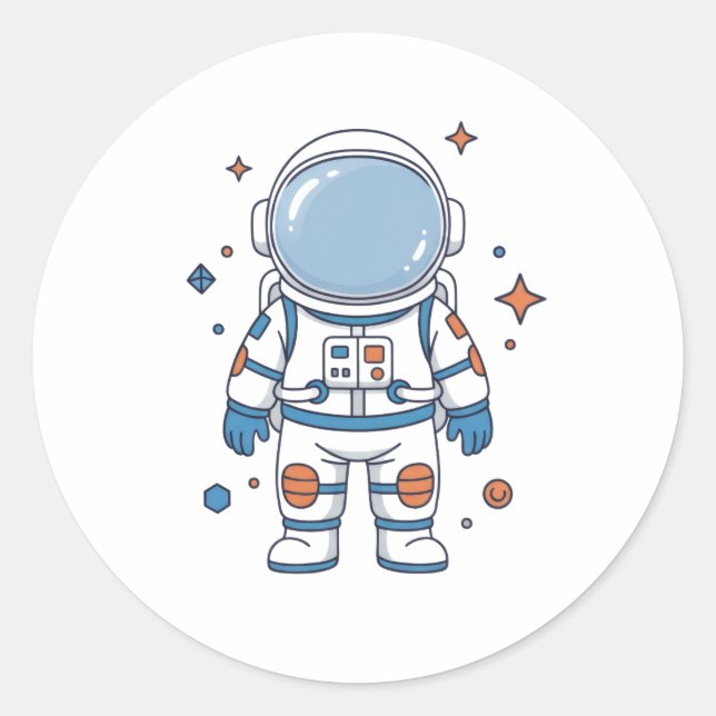 Astronaut, 1st Trip Around the Sun Birthday Classic Round Sticker (Front)