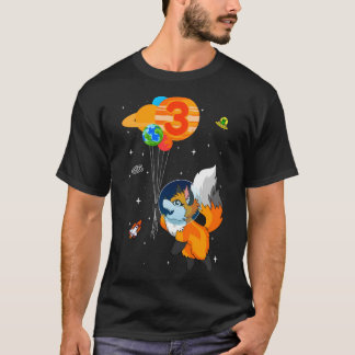 Astronaut 3Rd Birthday Fox Astronaut Costume T-Shirt