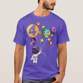 Astronaut 4th Birthday Boys Girls Space lover 4 Ye T-Shirt