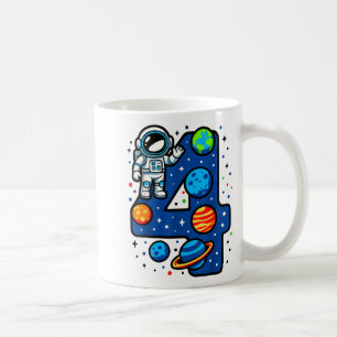 Astronaut 4th Birthday Party 4 Year Old Boy Girl O Coffee Mug