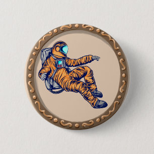 Astronaut 6 cm round badge