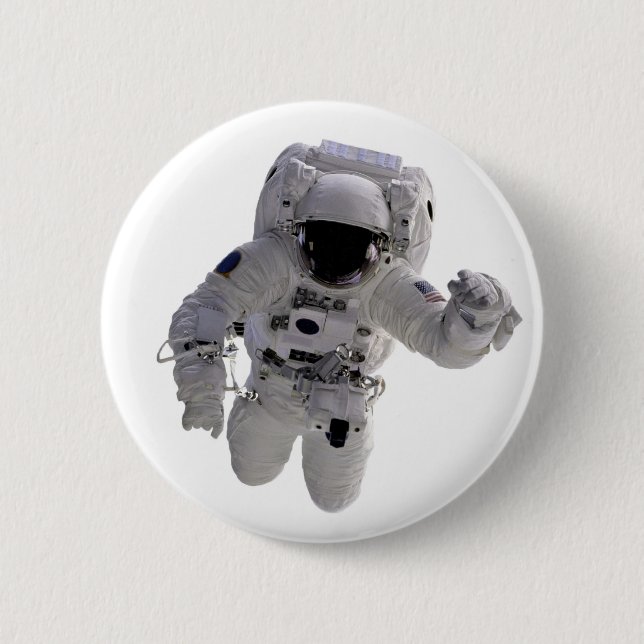 Astronaut 6 Cm Round Badge (Front)