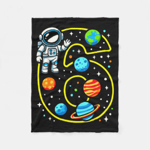 Astronaut 6th Birthday Party 6 Year Old Boy Girl O Fleece Blanket