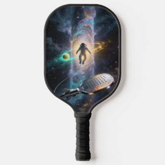 Astronaut Adrift Beneath the Cosmic Pickleball Sun Pickleball Paddle