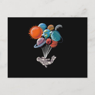 Astronaut  Aeronautics Outer-Space Planets Holiday Postcard