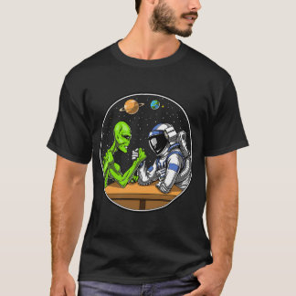 Astronaut Alien Arm Wrestling T-Shirt