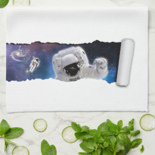 Astronaut Alien Encounter - UFO Science Fiction  Tea Towel