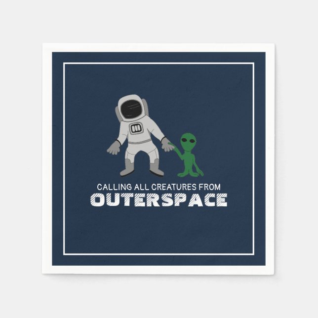 Astronaut & Alien, Outerspace Napkin (Front)