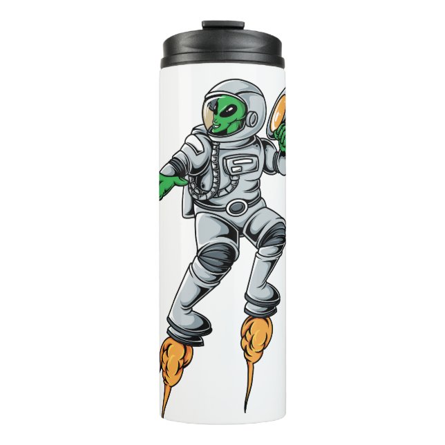 Astronaut Alien Sci-Fi Space Ufo Thermal Tumbler (Front)