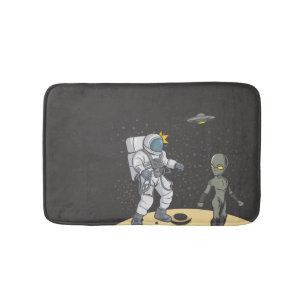 Astronaut and alien bath mat
