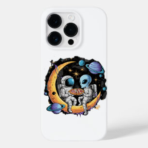 Astronaut and Alien Enjoy a Slice Case-Mate iPhone 14 Pro Case