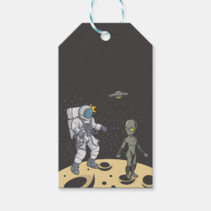 Astronaut and alien     gift tags