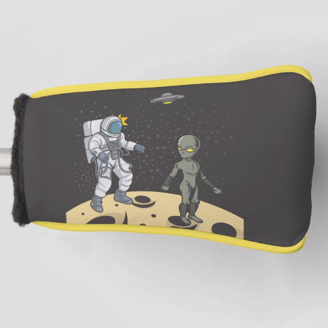 Astronaut and alien   golf head cover (Front)