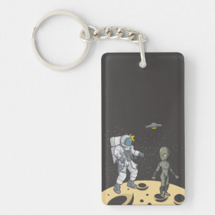 Astronaut and alien key ring
