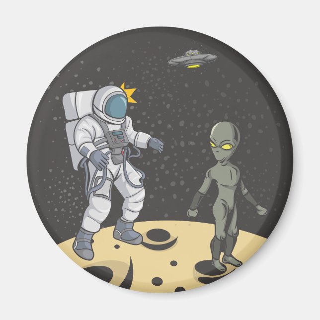 Astronaut and alien   magnet (Front)