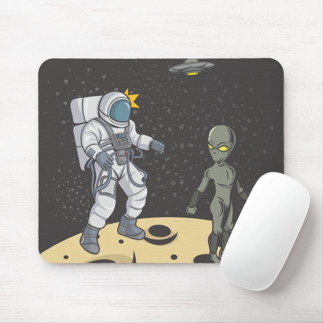 Astronaut and alien   mouse pad (With Mouse)