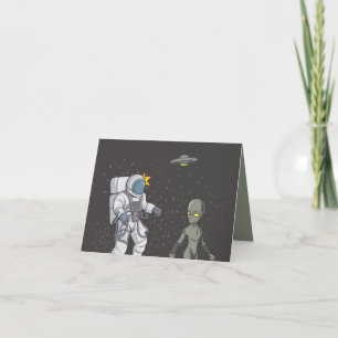Astronaut and alien    thank you card